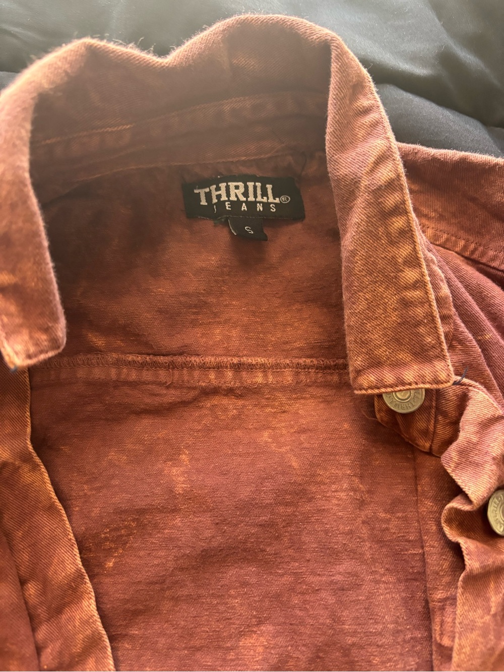 Thrill Rust Red Washed Button-Up Jacket - Picture 2 of 2